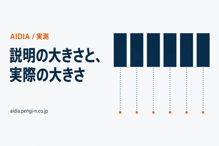 上段にネイビーの大きな長方形が6つ横に並び、その真下にオレンジのごく小さな正方形が6つ点線でつながって並んだ上下対比図